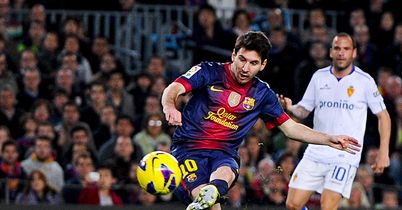 Lionel Messi: Scored twice during Barcelona's 3-1 home win over Real Zaragoza